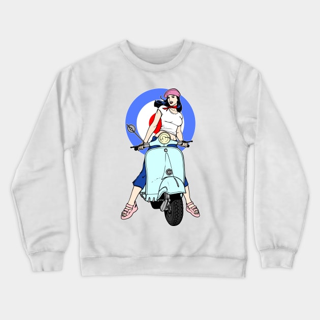 Pretty Scooter Girl Crewneck Sweatshirt by julpirod